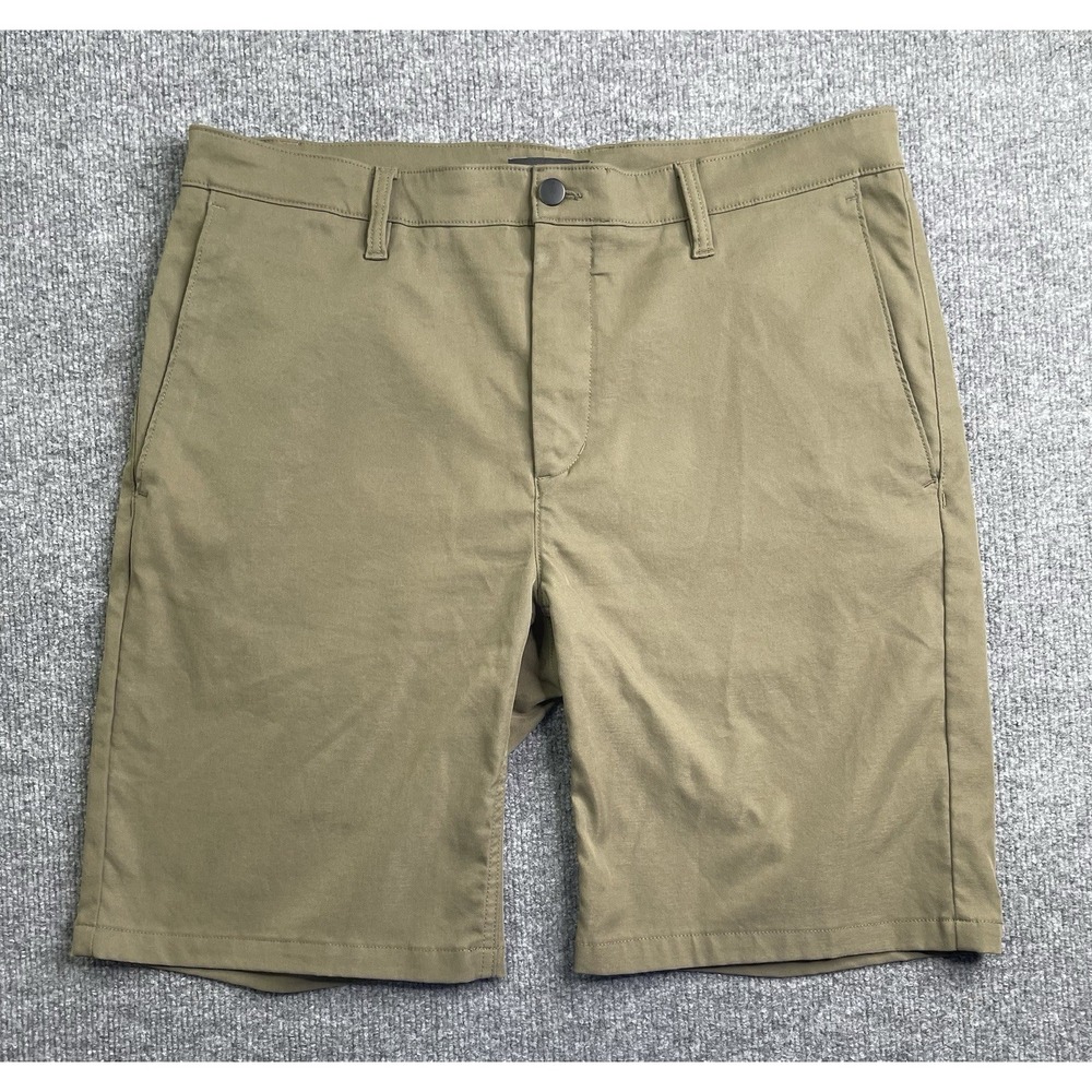 Proof Nomad Shorts Mens 36 Olive Green Technical Chino Flat Front Travel